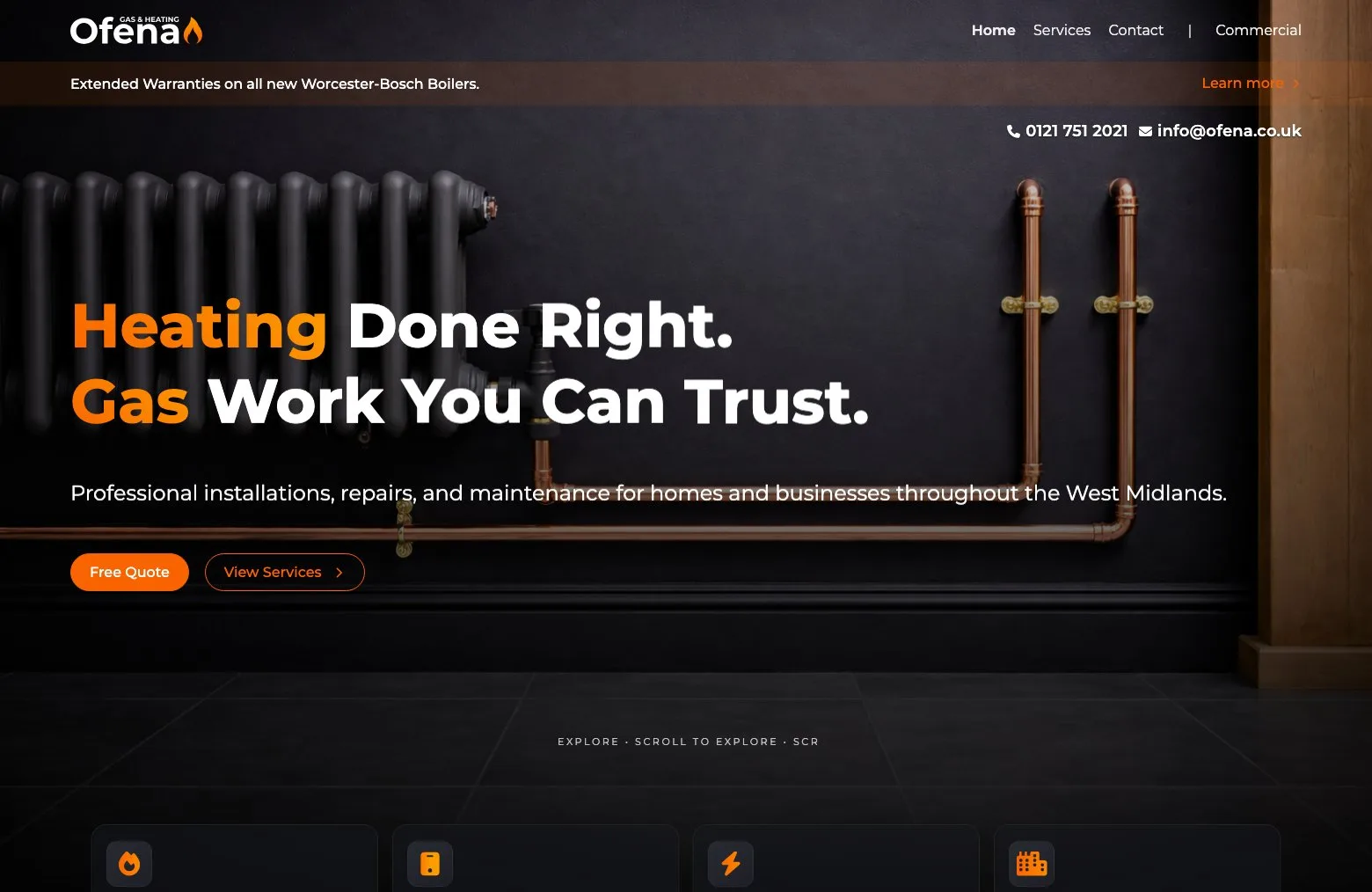 The Ofena website homepage