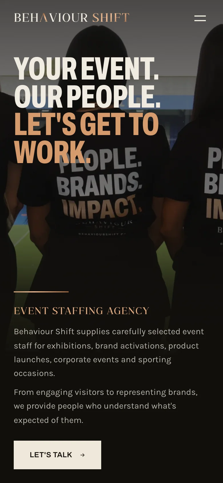 The Behaviour Shift homepage on a phone