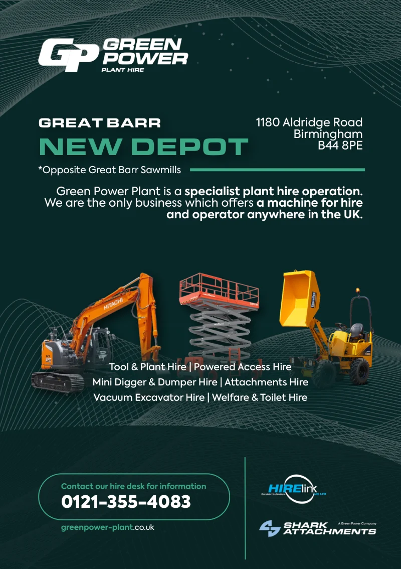The flyer for Green Power's new depot at Great Barr, Birmingham